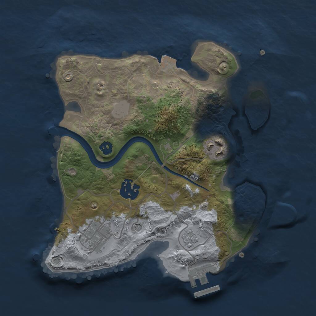 Rust Map: Procedural Map, Size: 2400, Seed: 551545557, 7 Monuments