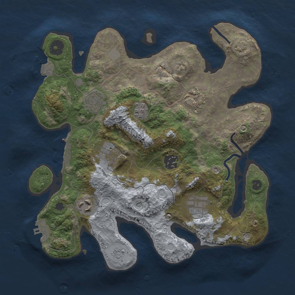 Rust Map: Procedural Map, Size: 3000, Seed: 645264847, 15 Monuments