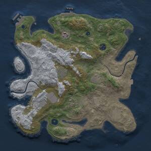 Thumbnail Rust Map: Procedural Map, Size: 3500, Seed: 1635204395, 14 Monuments