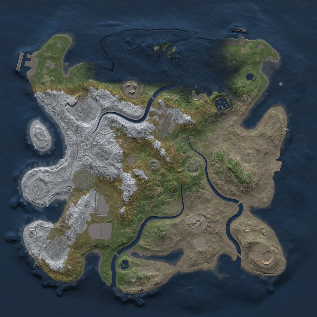 Rust Map: Procedural Map, Size: 3500, Seed: 1635204395, 15 Monuments