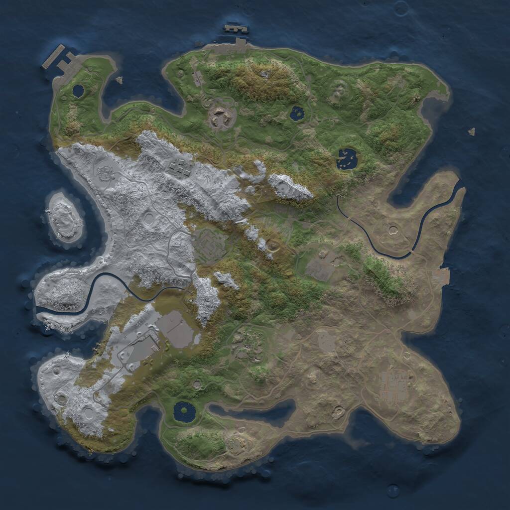 Rust Map: Procedural Map, Size: 3500, Seed: 1635204395, 14 Monuments