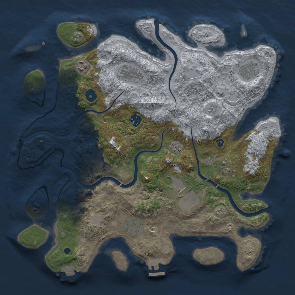 Rust Map: Procedural Map, Size: 3800, Seed: 31812144, 14 Monuments