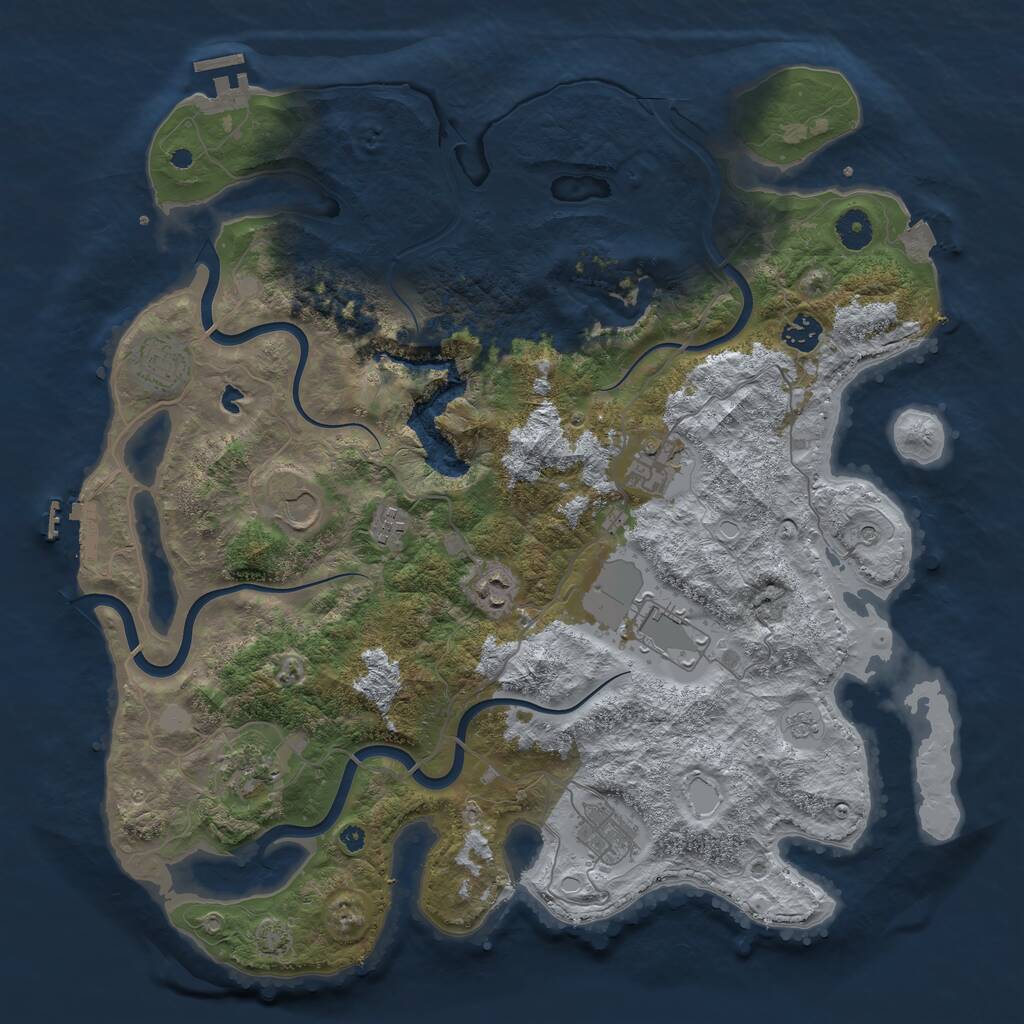 Rust Map: Procedural Map, Size: 4100, Seed: 82405770, 15 Monuments