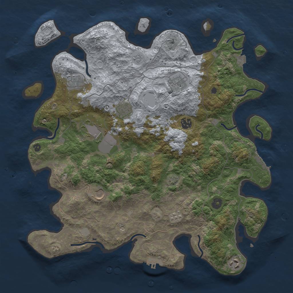 Rust Map: Procedural Map, Size: 4000, Seed: 1941957973, 16 Monuments