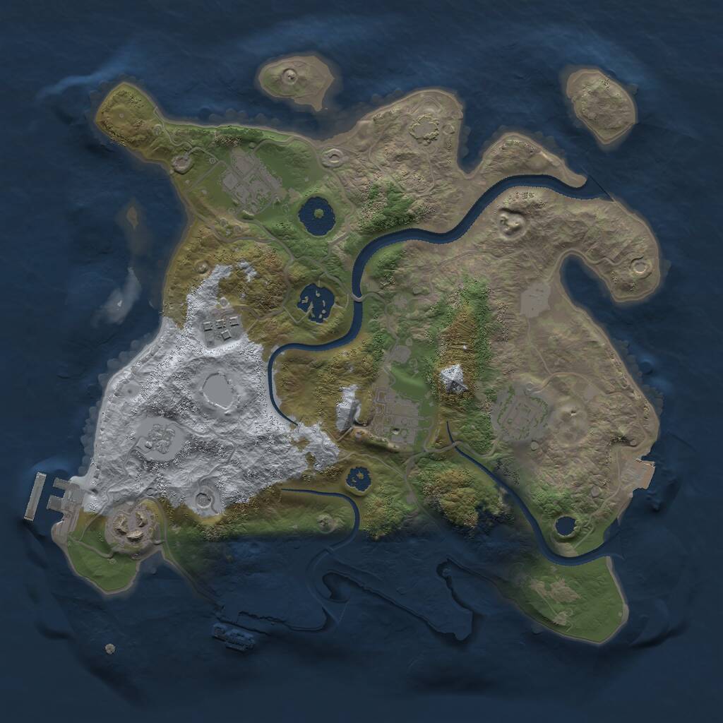Rust Map: Procedural Map, Size: 3000, Seed: 73446, 12 Monuments