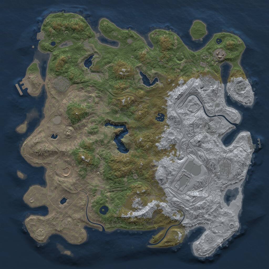 Rust Map: Procedural Map, Size: 4500, Seed: 2024300247, 15 Monuments
