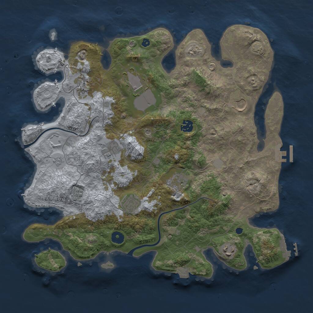 Rust Map: Procedural Map, Size: 3750, Seed: 91741918, 15 Monuments
