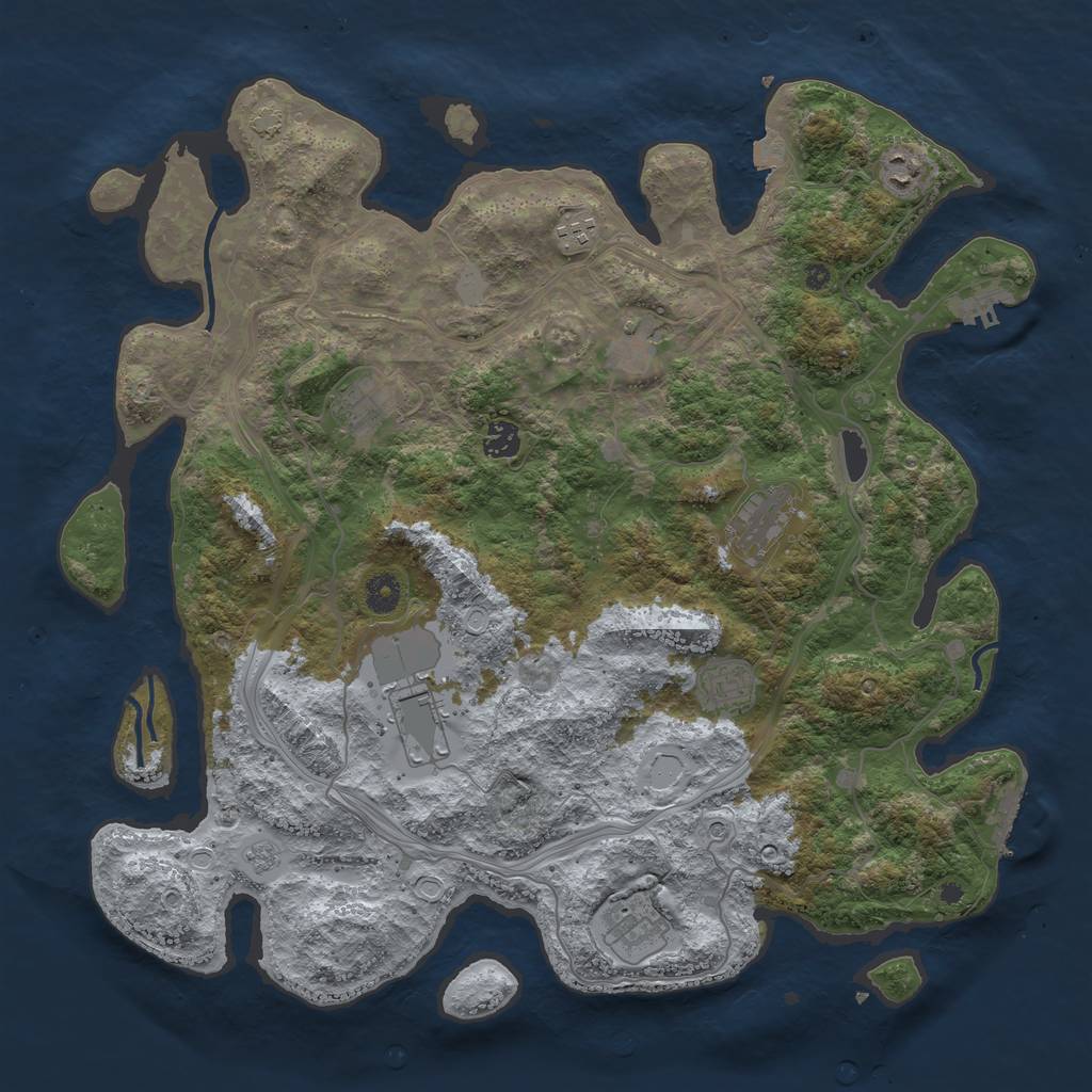 Rust Map: Procedural Map, Size: 4250, Seed: 305433989, 17 Monuments