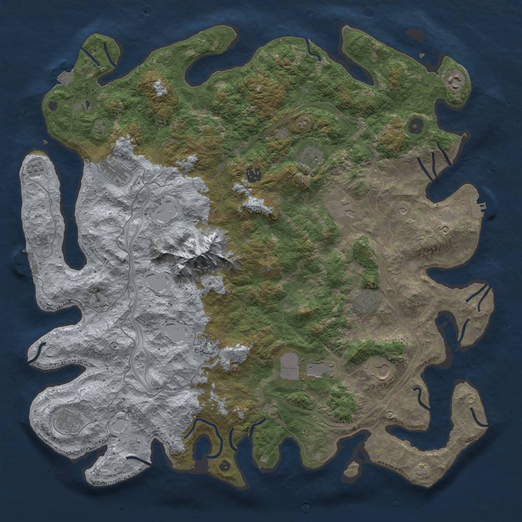 Rust Map: Procedural Map, Size: 5000, Seed: 50101538, 19 Monuments