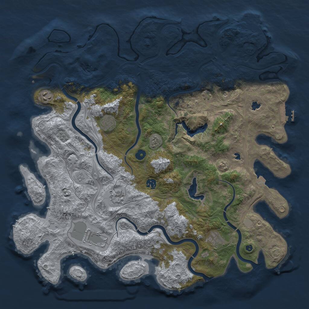 Rust Map: Procedural Map, Size: 4500, Seed: 627125352, 13 Monuments