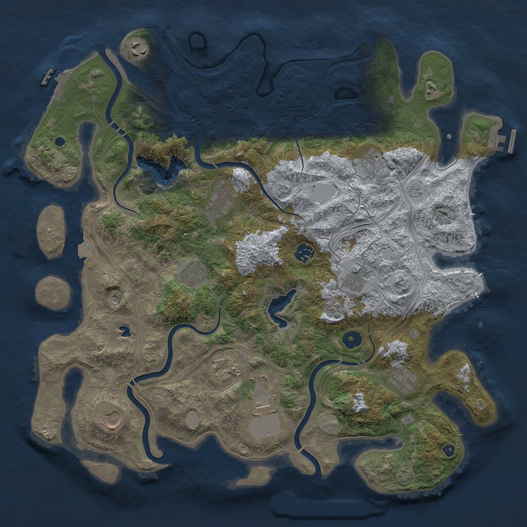 Rust Map: Procedural Map, Size: 4400, Seed: 59173648, 17 Monuments