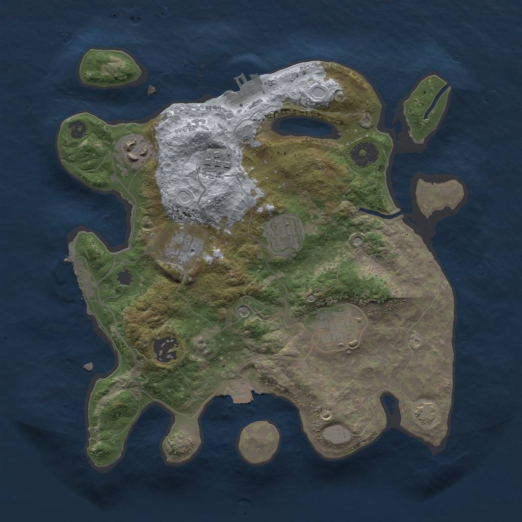 Rust Map: Procedural Map, Size: 3000, Seed: 891289711, 13 Monuments