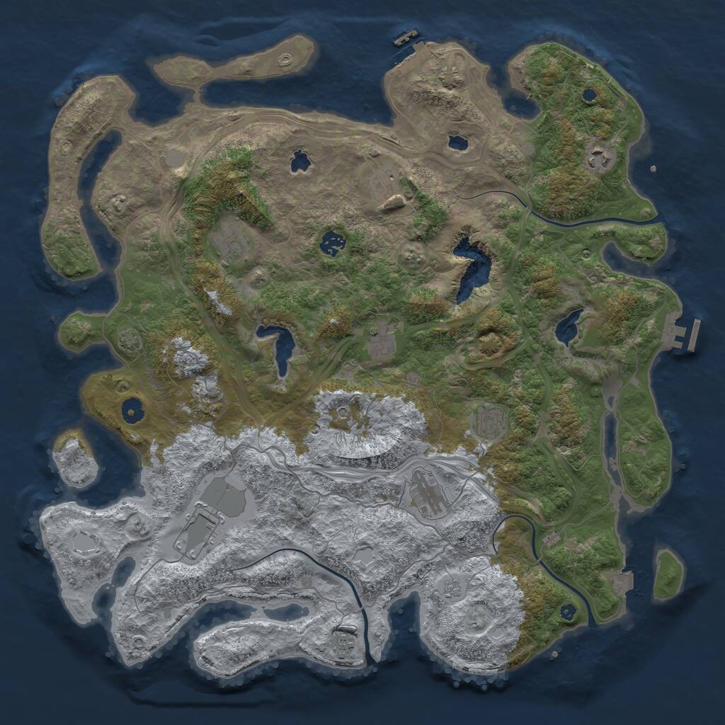 Rust Map: Procedural Map, Size: 4500, Seed: 8318647, 16 Monuments