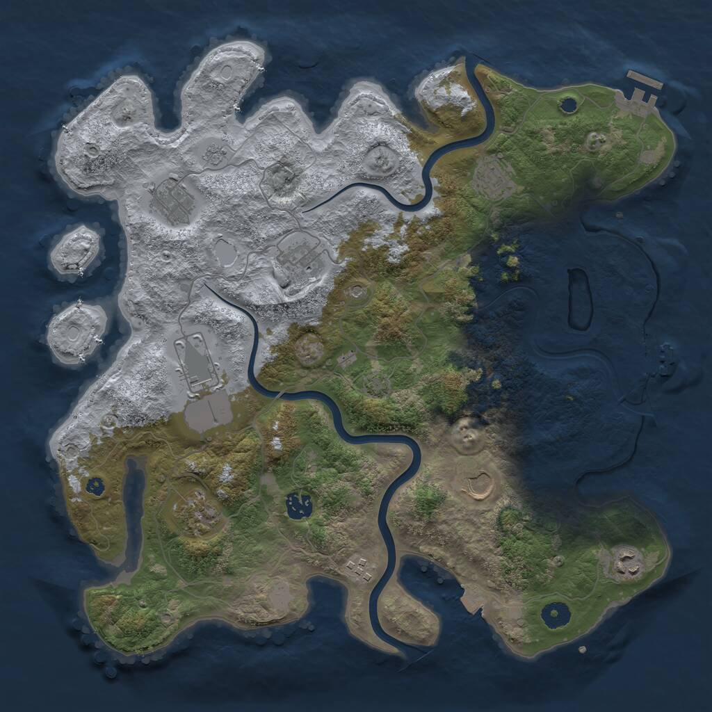 Rust Map: Procedural Map, Size: 3900, Seed: 99221044, 15 Monuments