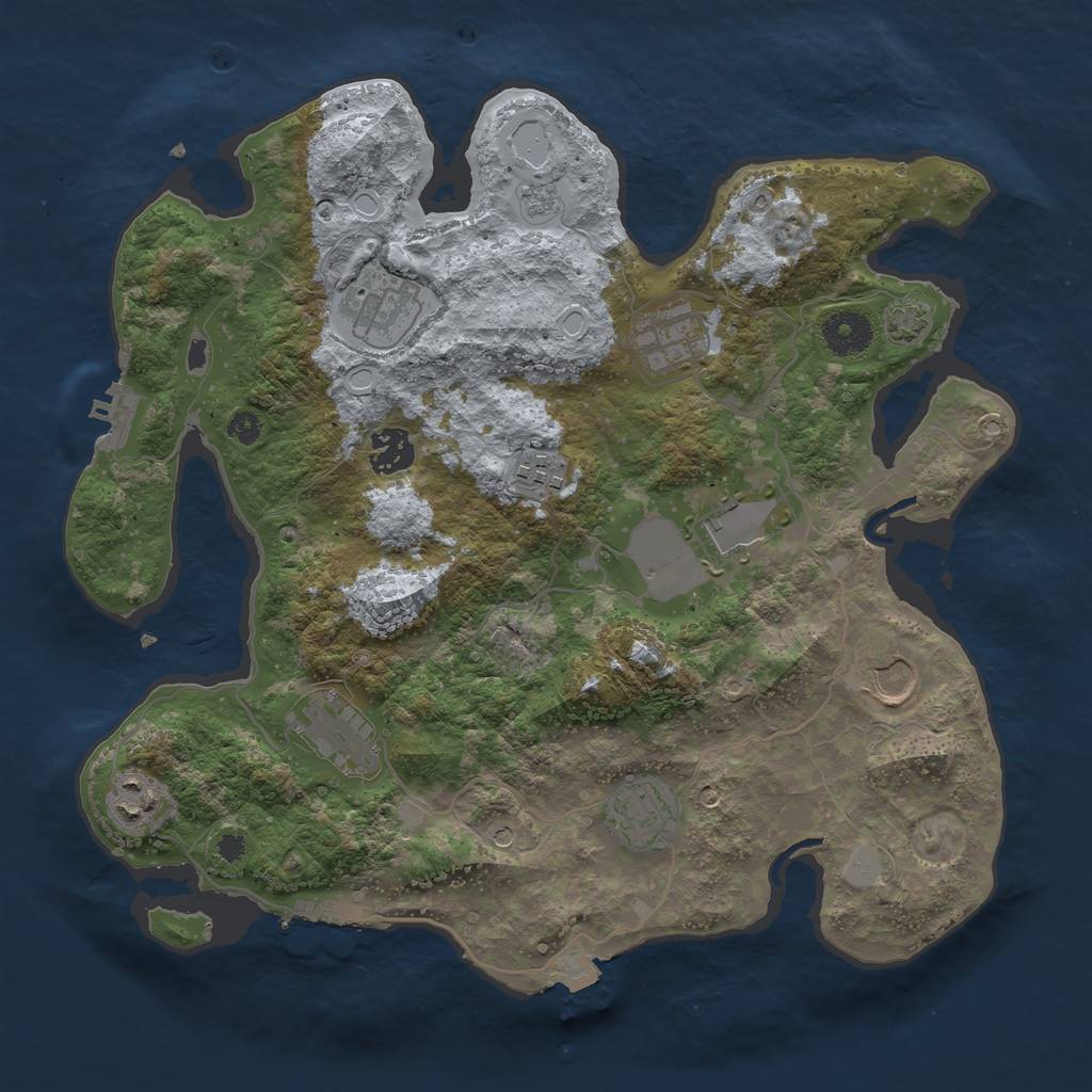 Rust Map: Procedural Map, Size: 3500, Seed: 1967, 17 Monuments