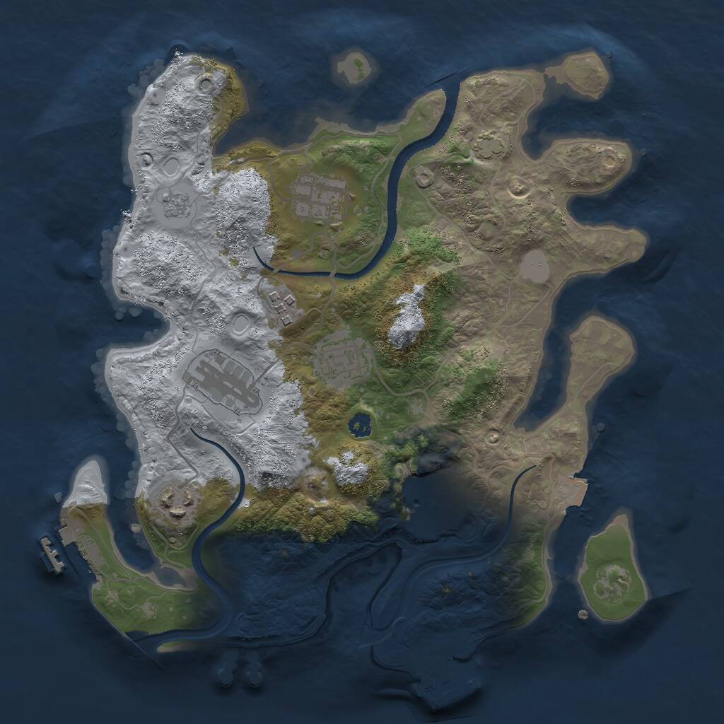 Rust Map: Procedural Map, Size: 3000, Seed: 7052813, 11 Monuments