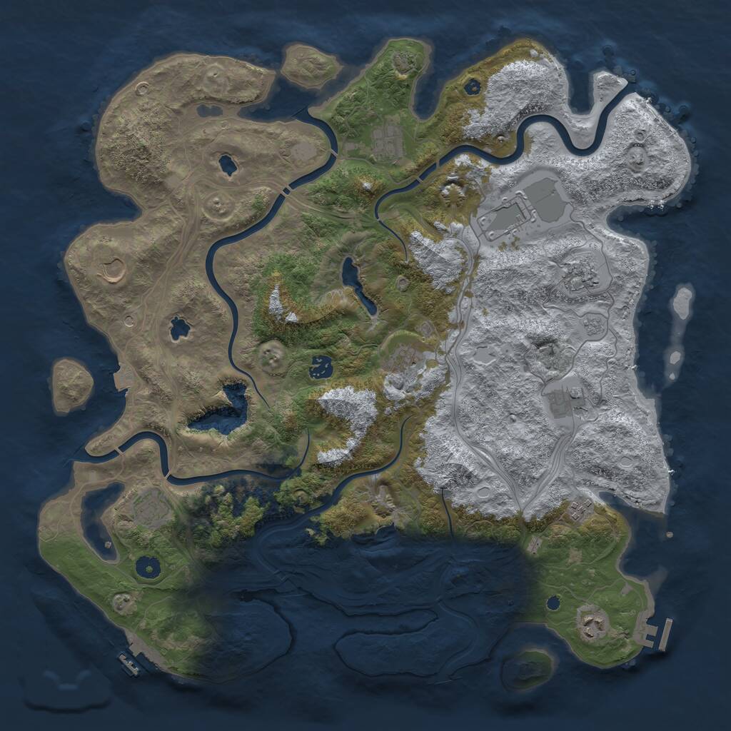 Rust Map: Procedural Map, Size: 4500, Seed: 1834349493, 16 Monuments
