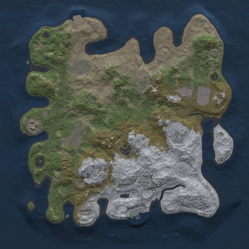 Rust Map: Procedural Map, Size: 3500, Seed: 834817224, 15 Monuments