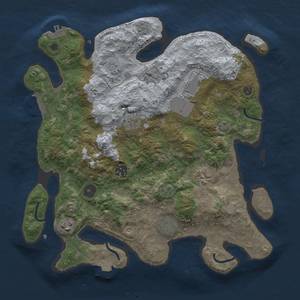 Thumbnail Rust Map: Procedural Map, Size: 3500, Seed: 164920274, 15 Monuments