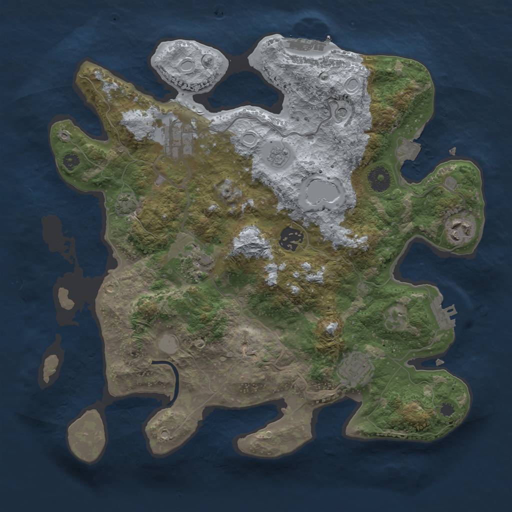 Rust Map: Procedural Map, Size: 3250, Seed: 45089, 13 Monuments