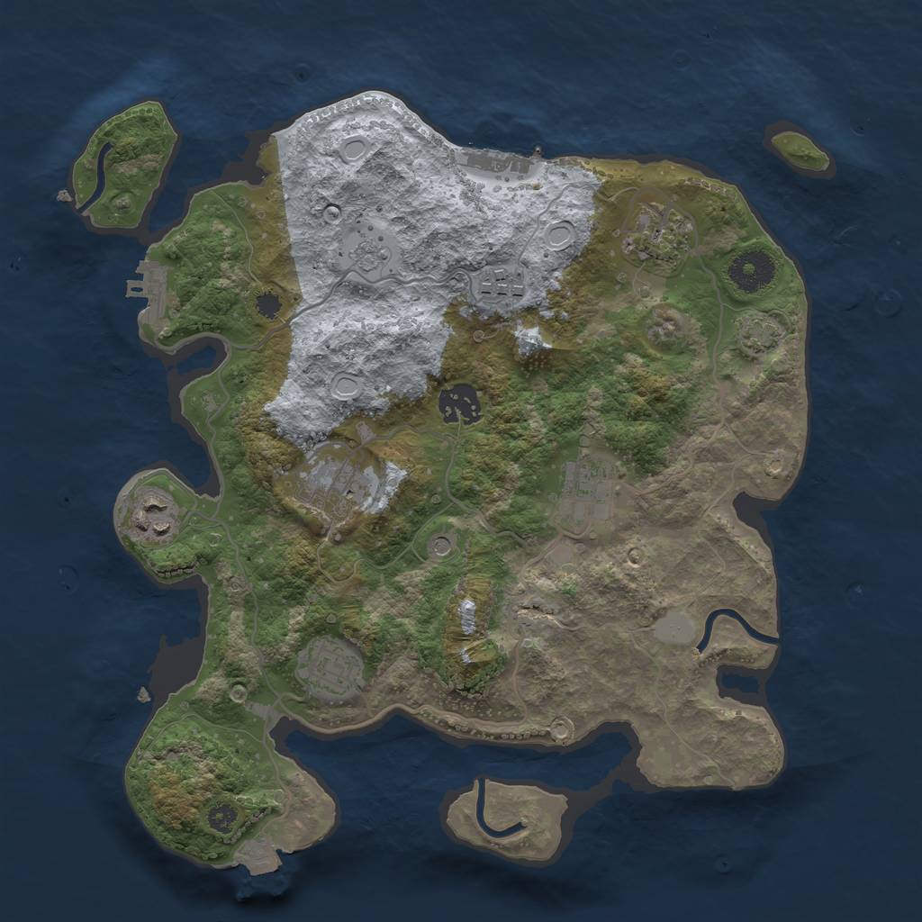 Rust Map: Procedural Map, Size: 3250, Seed: 1454604172, 15 Monuments