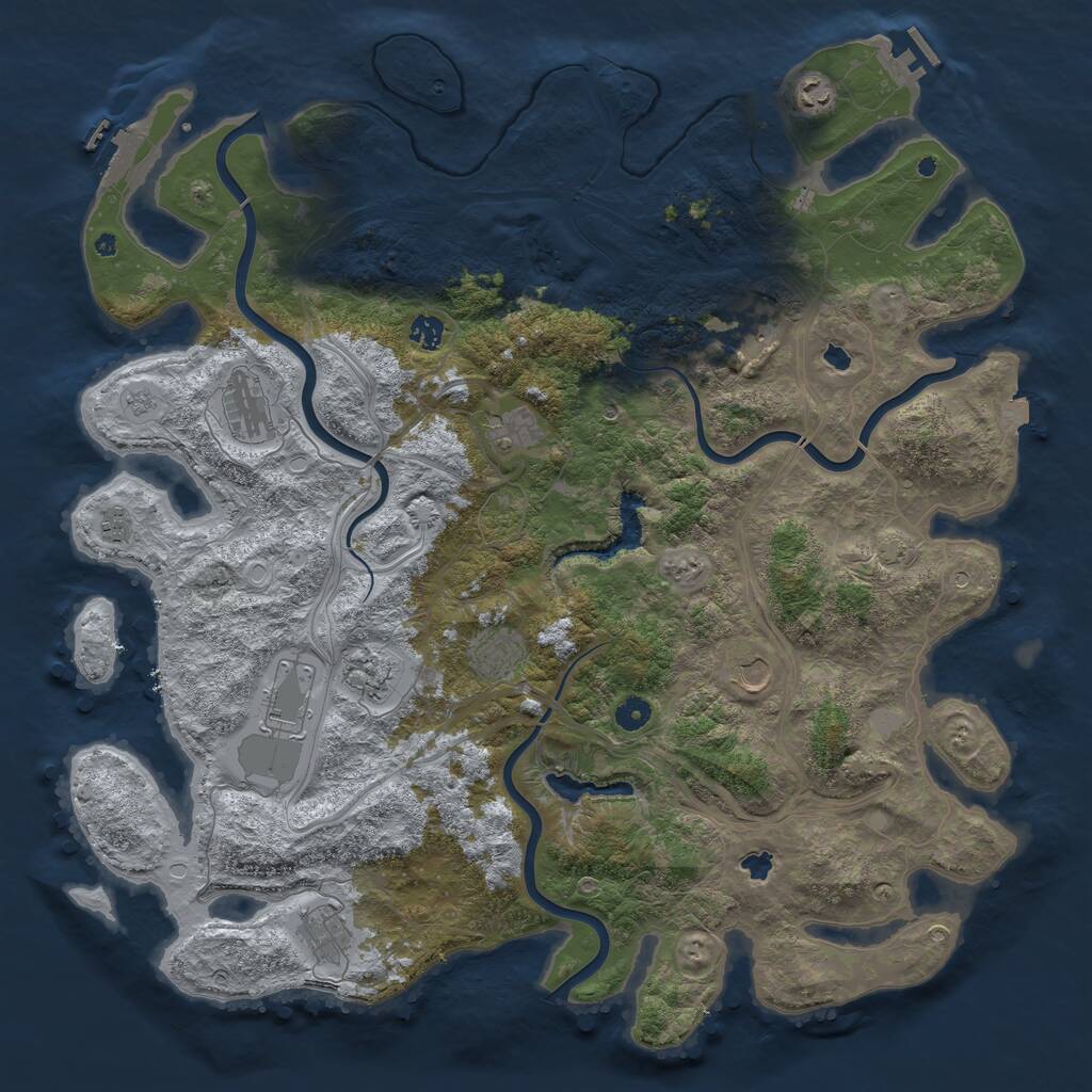 Rust Map: Procedural Map, Size: 4800, Seed: 34635466, 17 Monuments