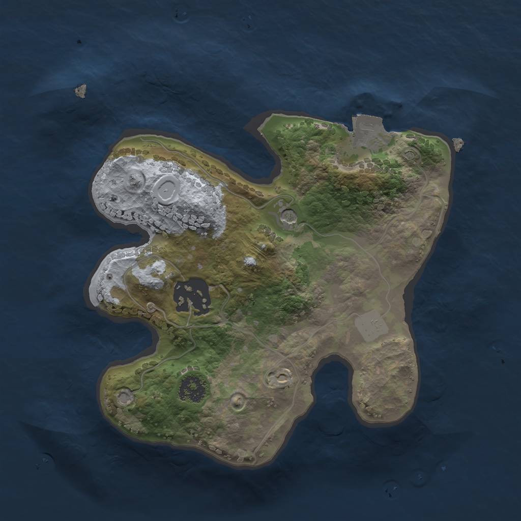 Rust Map: Procedural Map, Size: 2000, Seed: 35354447, 5 Monuments