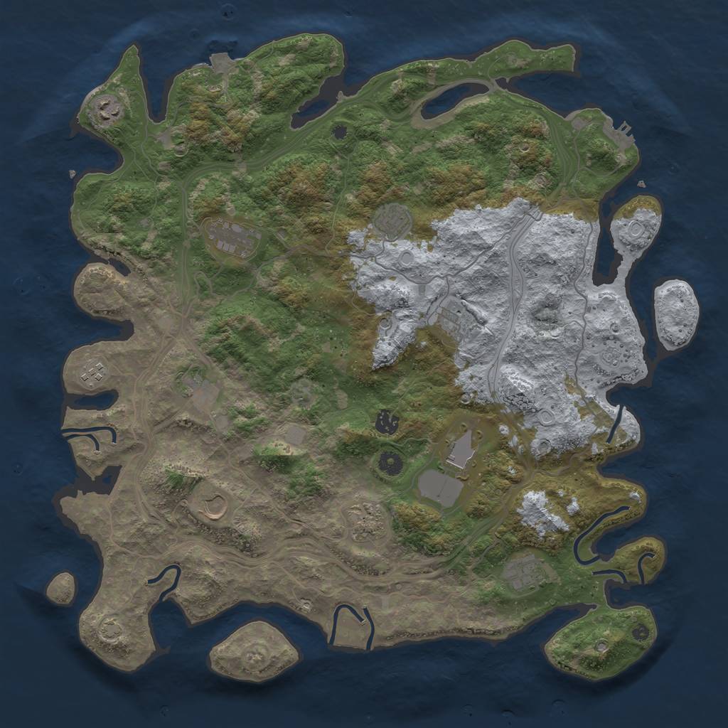 Rust Map: Procedural Map, Size: 4500, Seed: 167670488, 18 Monuments