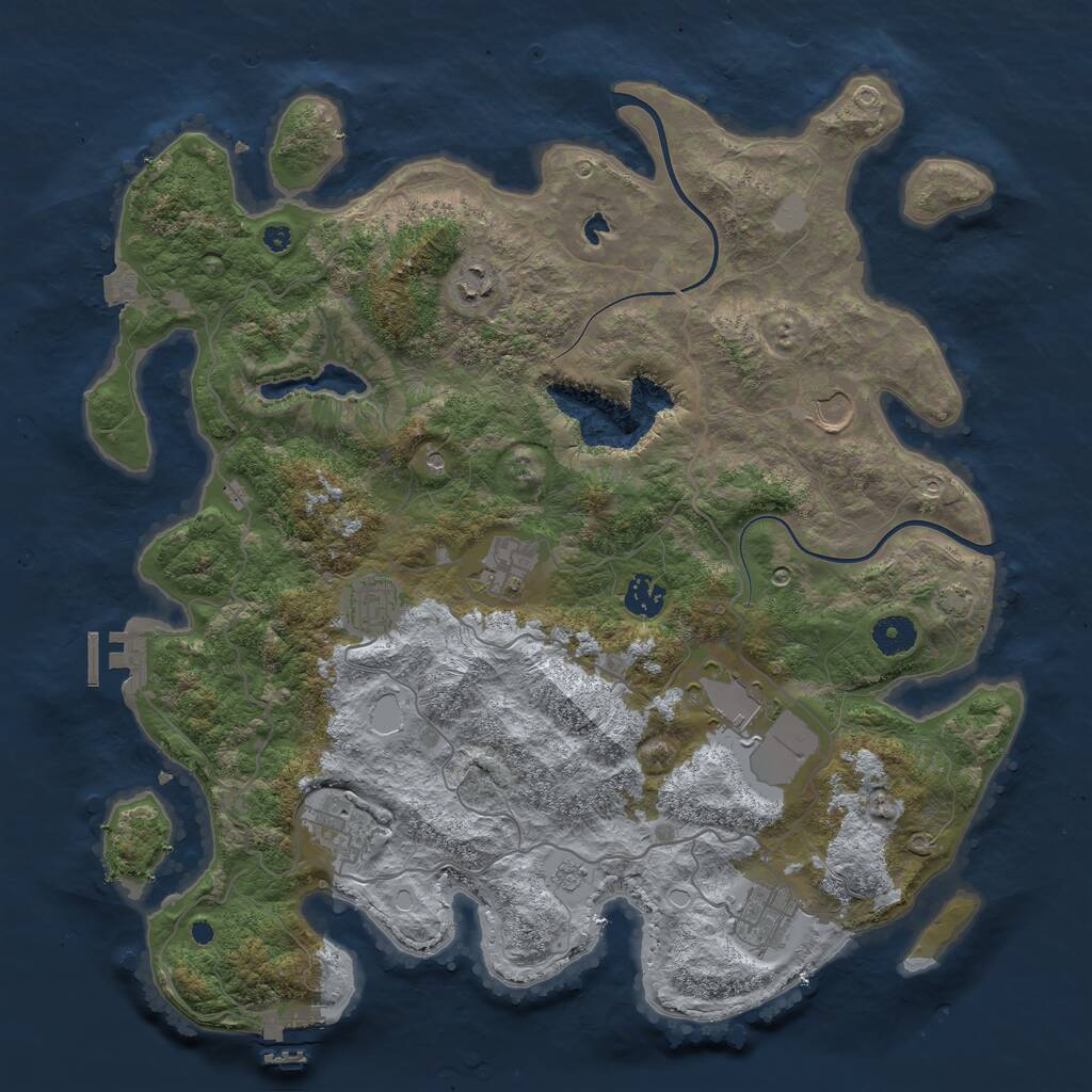 Rust Map: Procedural Map, Size: 4000, Seed: 792691475, 14 Monuments