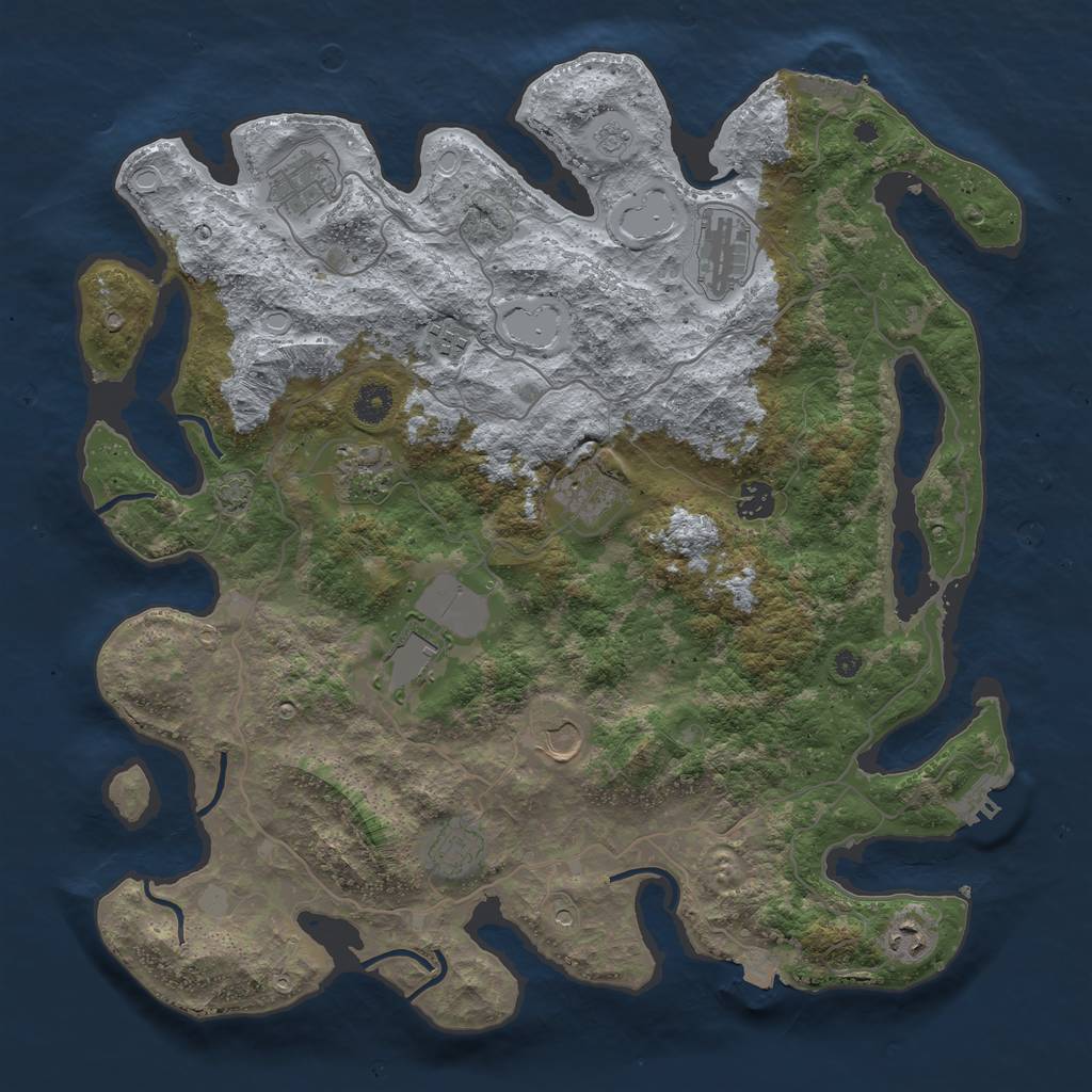 Rust Map: Procedural Map, Size: 4144, Seed: 22000021, 18 Monuments