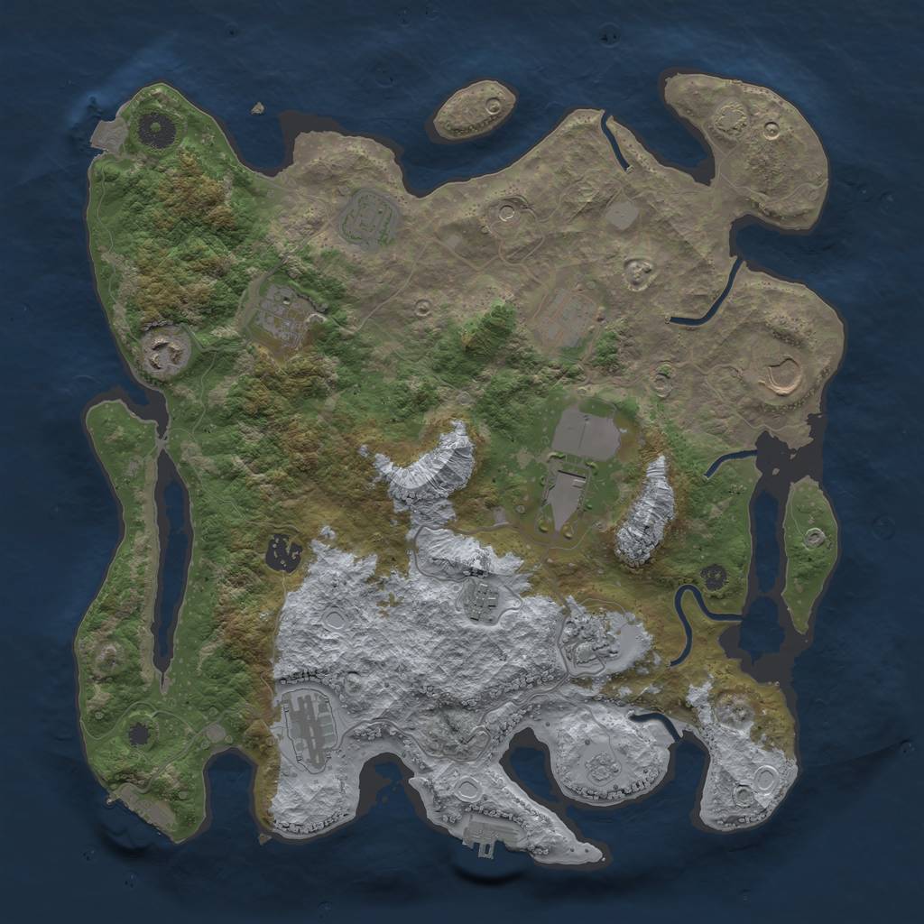 Rust Map: Procedural Map, Size: 3740, Seed: 16498, 18 Monuments