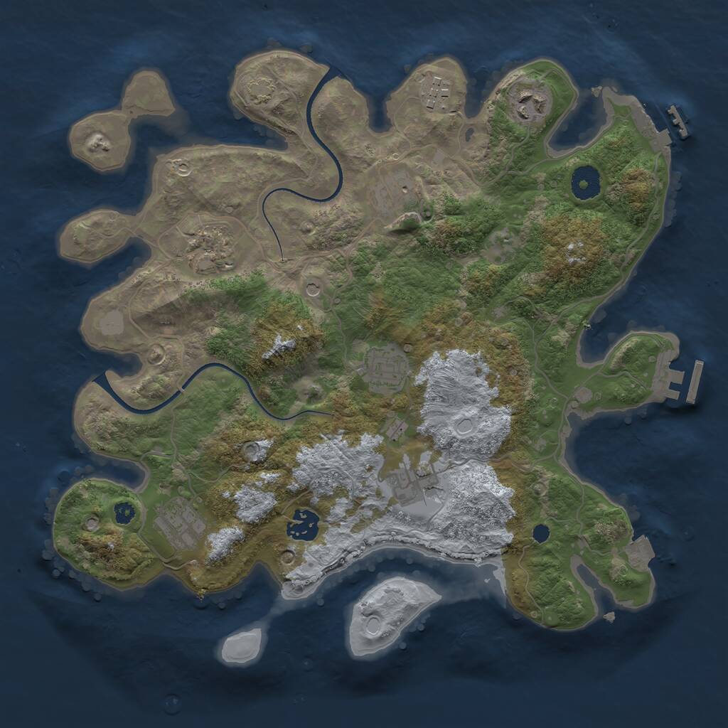 Rust Map: Procedural Map, Size: 3400, Seed: 16629261, 13 Monuments