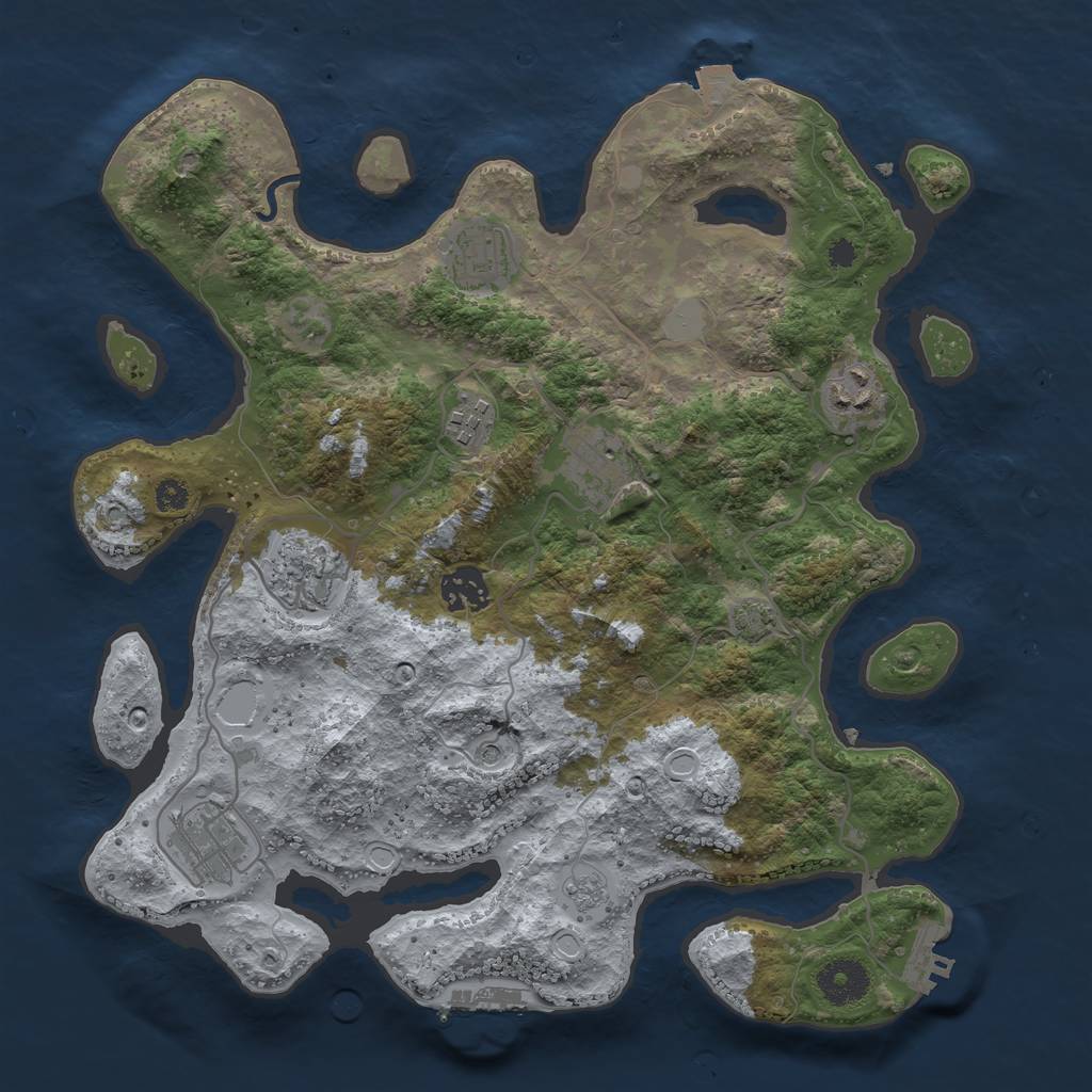 Rust Map: Procedural Map, Size: 3400, Seed: 253740, 15 Monuments