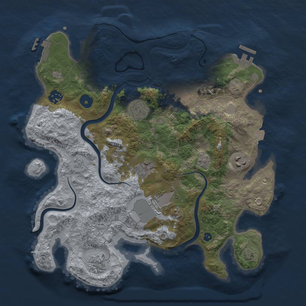 Rust Map: Procedural Map, Size: 3500, Seed: 29002, 14 Monuments