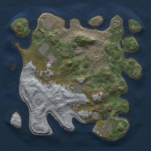 Thumbnail Rust Map: Barren, Size: 3500, Seed: 81548579, 13 Monuments