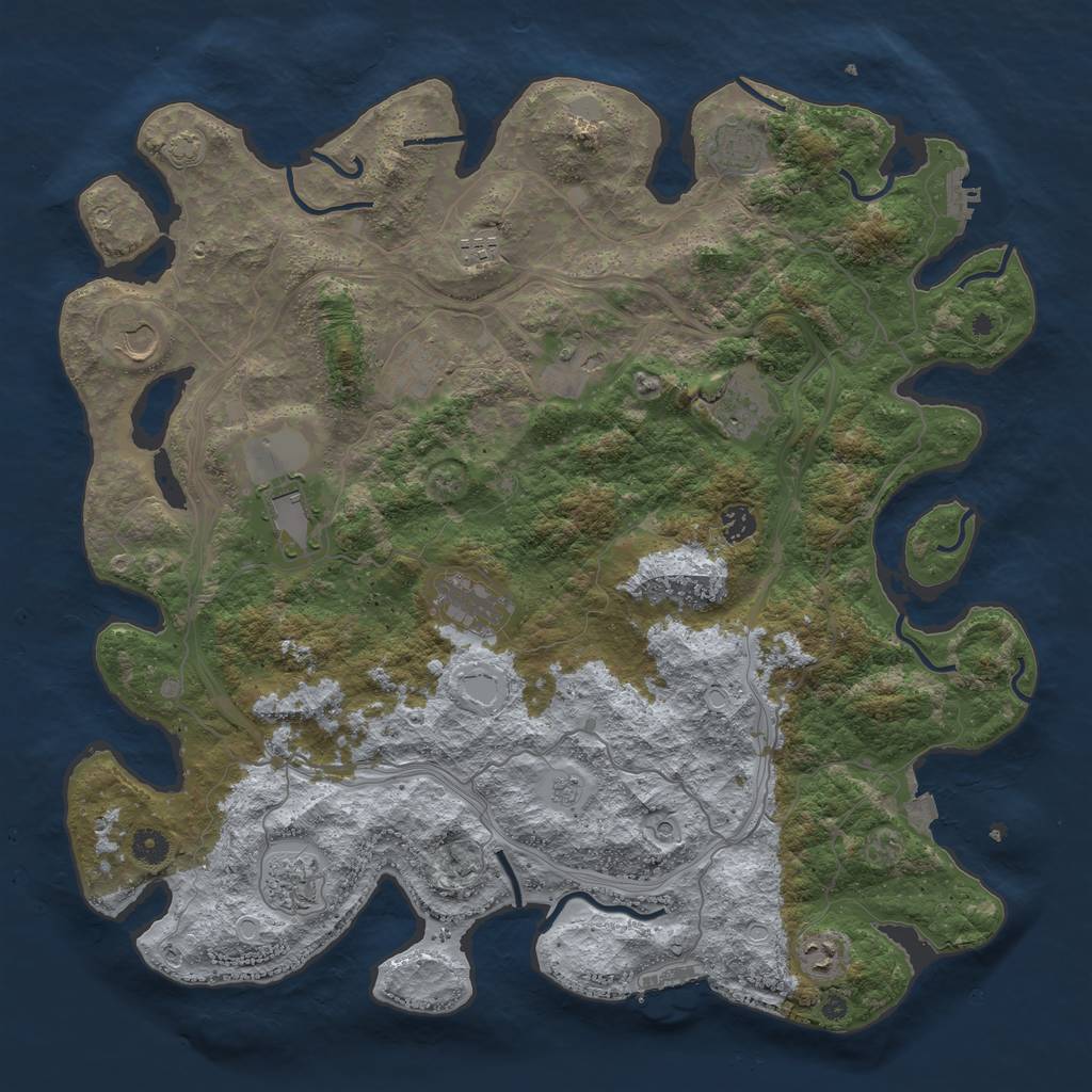 Rust Map: Procedural Map, Size: 4500, Seed: 45634563, 19 Monuments