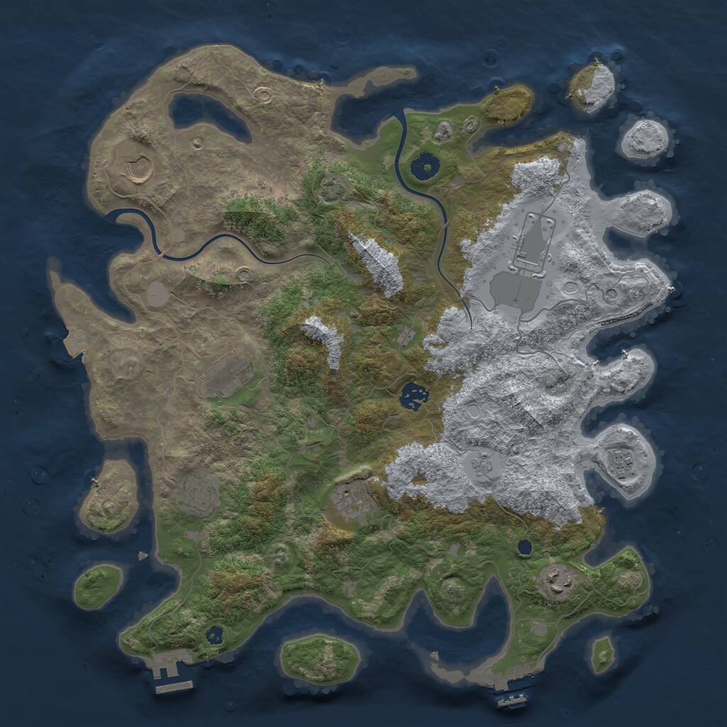 Rust Map: Procedural Map, Size: 3950, Seed: 85914789, 14 Monuments
