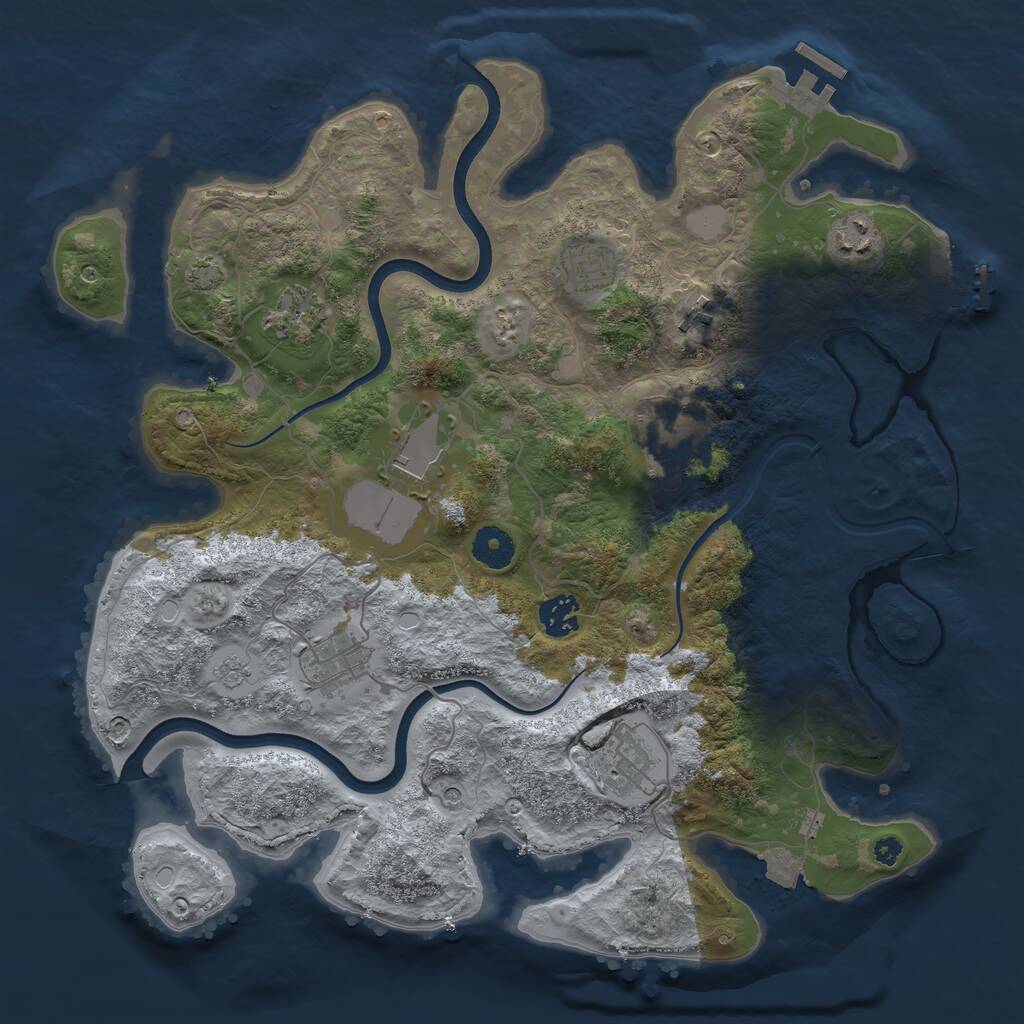 Rust Map: Procedural Map, Size: 3700, Seed: 1563898798, 15 Monuments