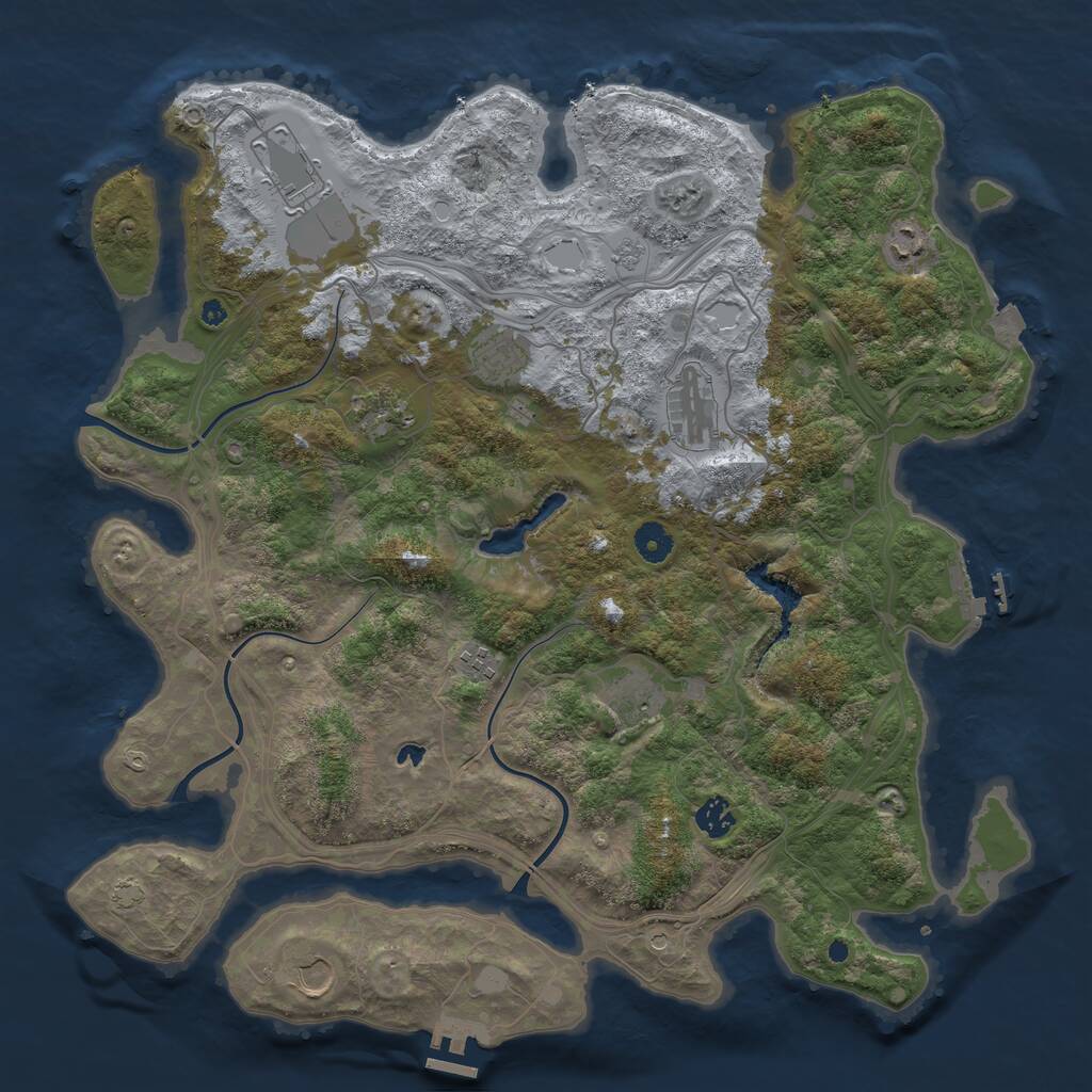 Rust Map: Procedural Map, Size: 4250, Seed: 441551585, 15 Monuments