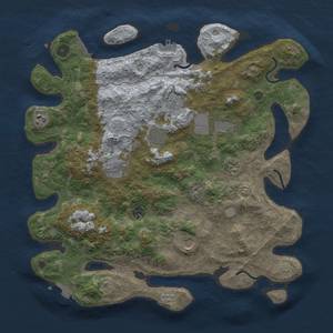 Thumbnail Rust Map: Procedural Map, Size: 4100, Seed: 34663, 17 Monuments