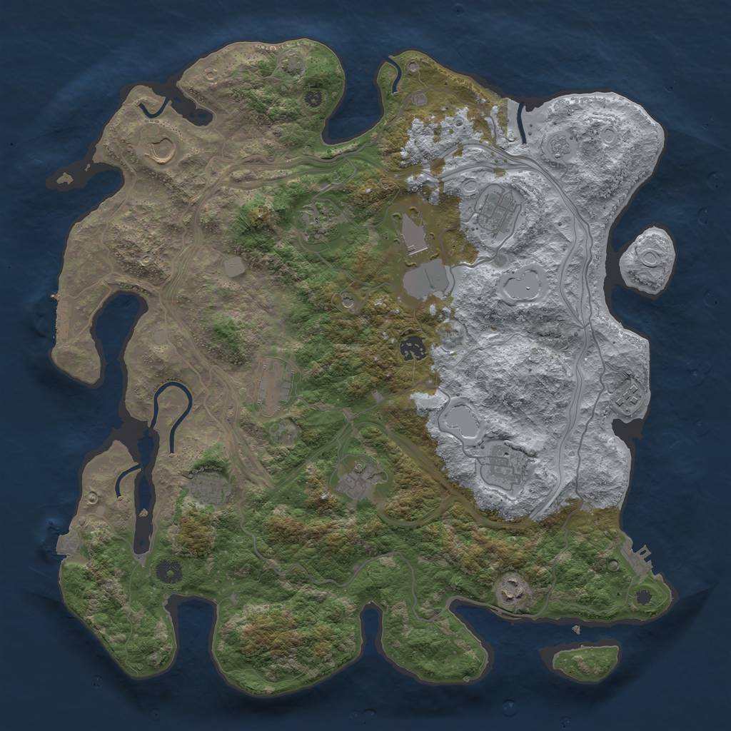 Rust Map: Procedural Map, Size: 4250, Seed: 1634932952, 19 Monuments