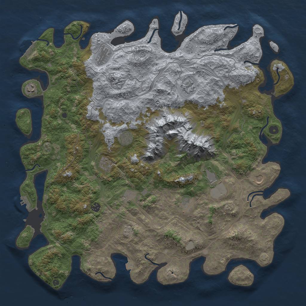 Rust Map: Procedural Map, Size: 5000, Seed: 9328650, 19 Monuments