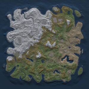 Thumbnail Rust Map: Procedural Map, Size: 4500, Seed: 1269797255, 16 Monuments