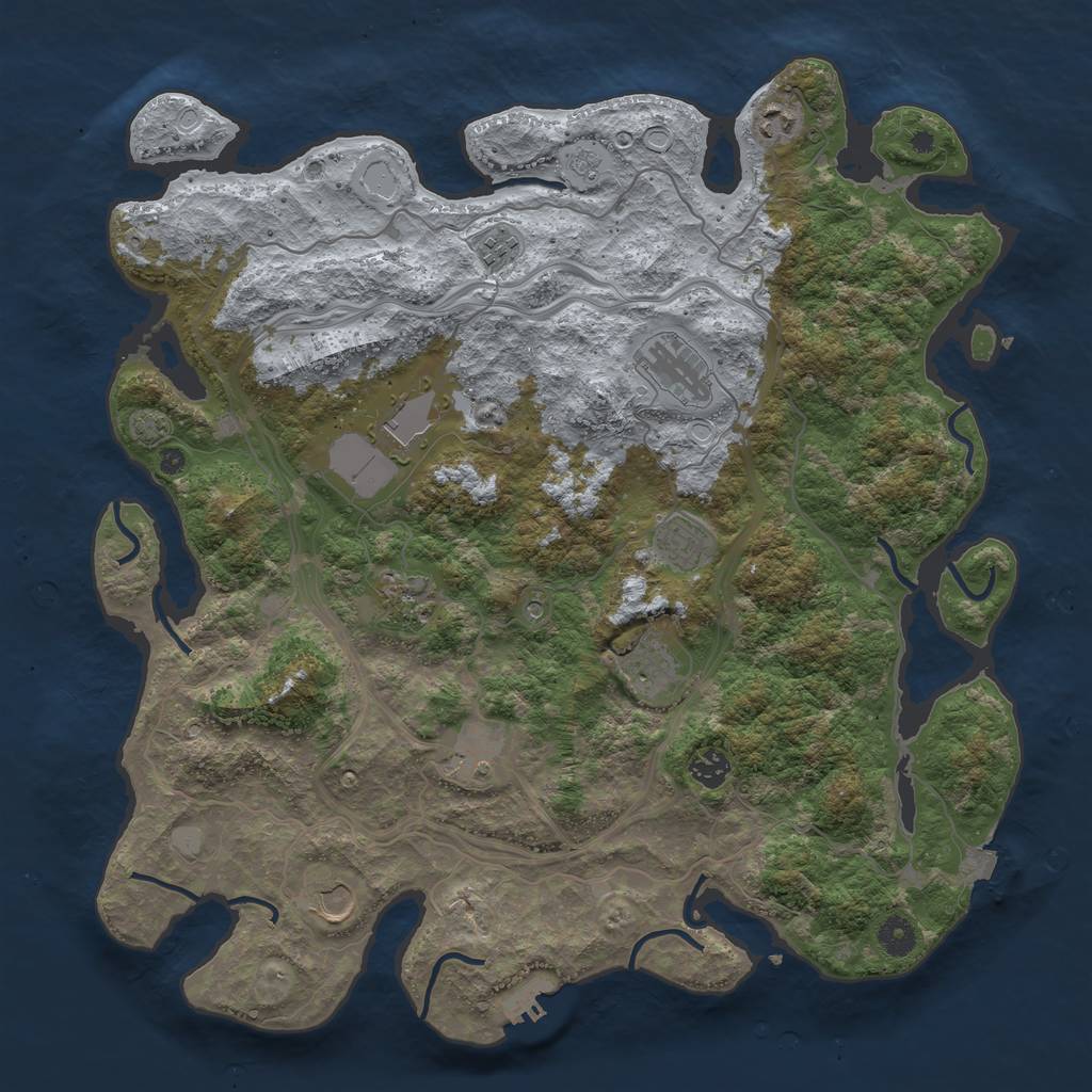 Rust Map: Procedural Map, Size: 4250, Seed: 1456956296, 17 Monuments