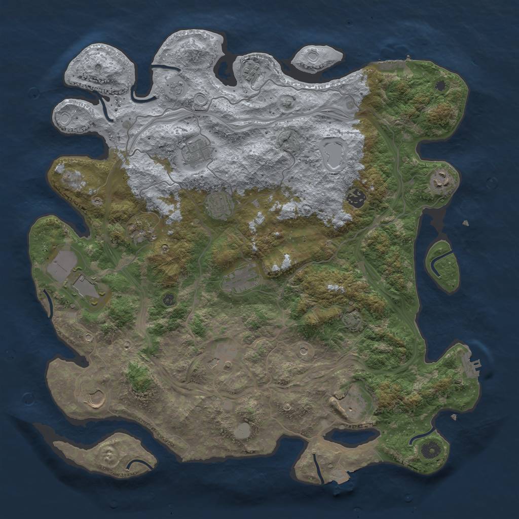 Rust Map: Procedural Map, Size: 4300, Seed: 94090378, 19 Monuments