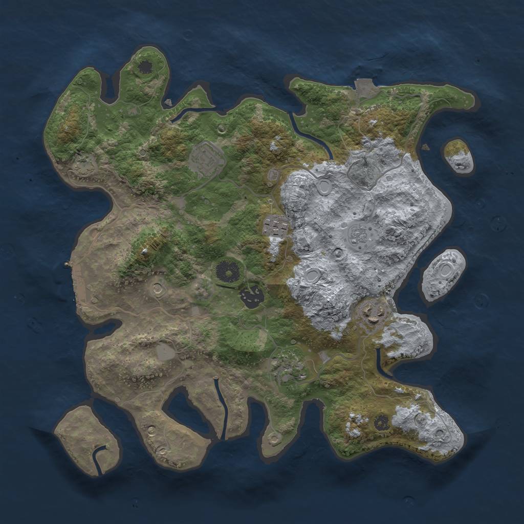 Rust Map: Procedural Map, Size: 3400, Seed: 67636320, 12 Monuments