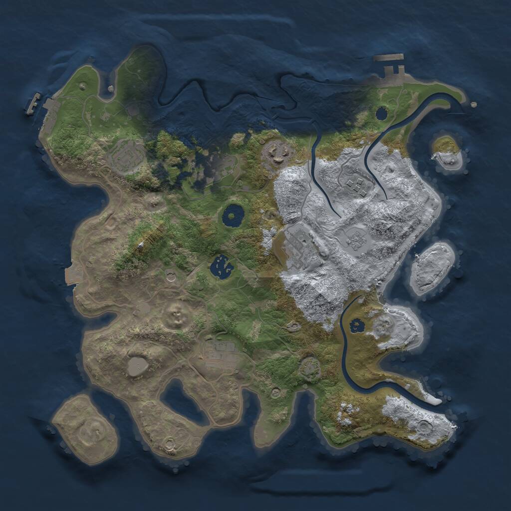 Rust Map: Procedural Map, Size: 3400, Seed: 67636320, 13 Monuments