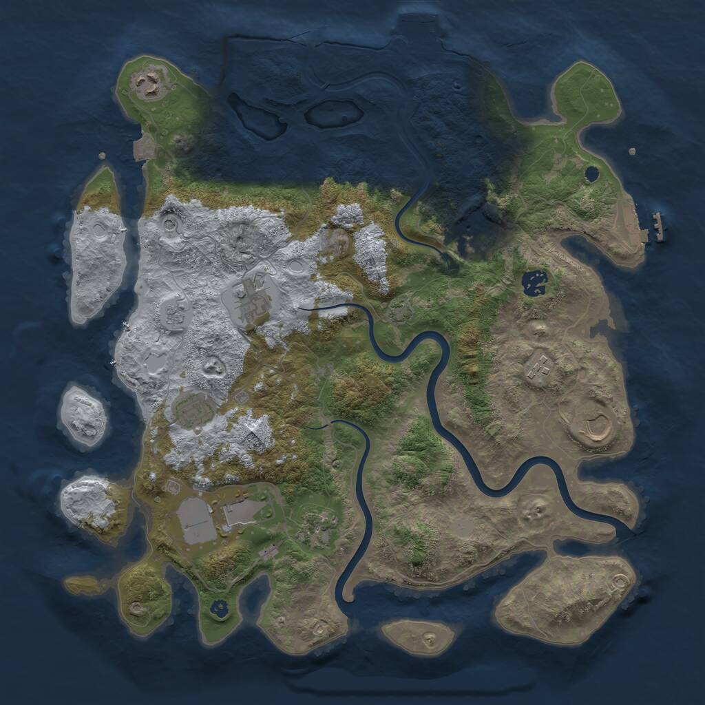 Rust Map: Procedural Map, Size: 3950, Seed: 75988210, 15 Monuments