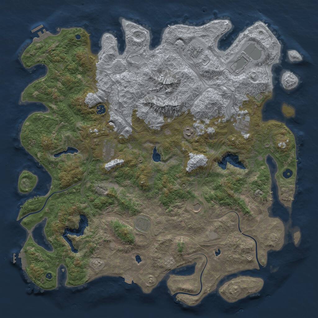 Rust Map: Procedural Map, Size: 5000, Seed: 84937033, 15 Monuments