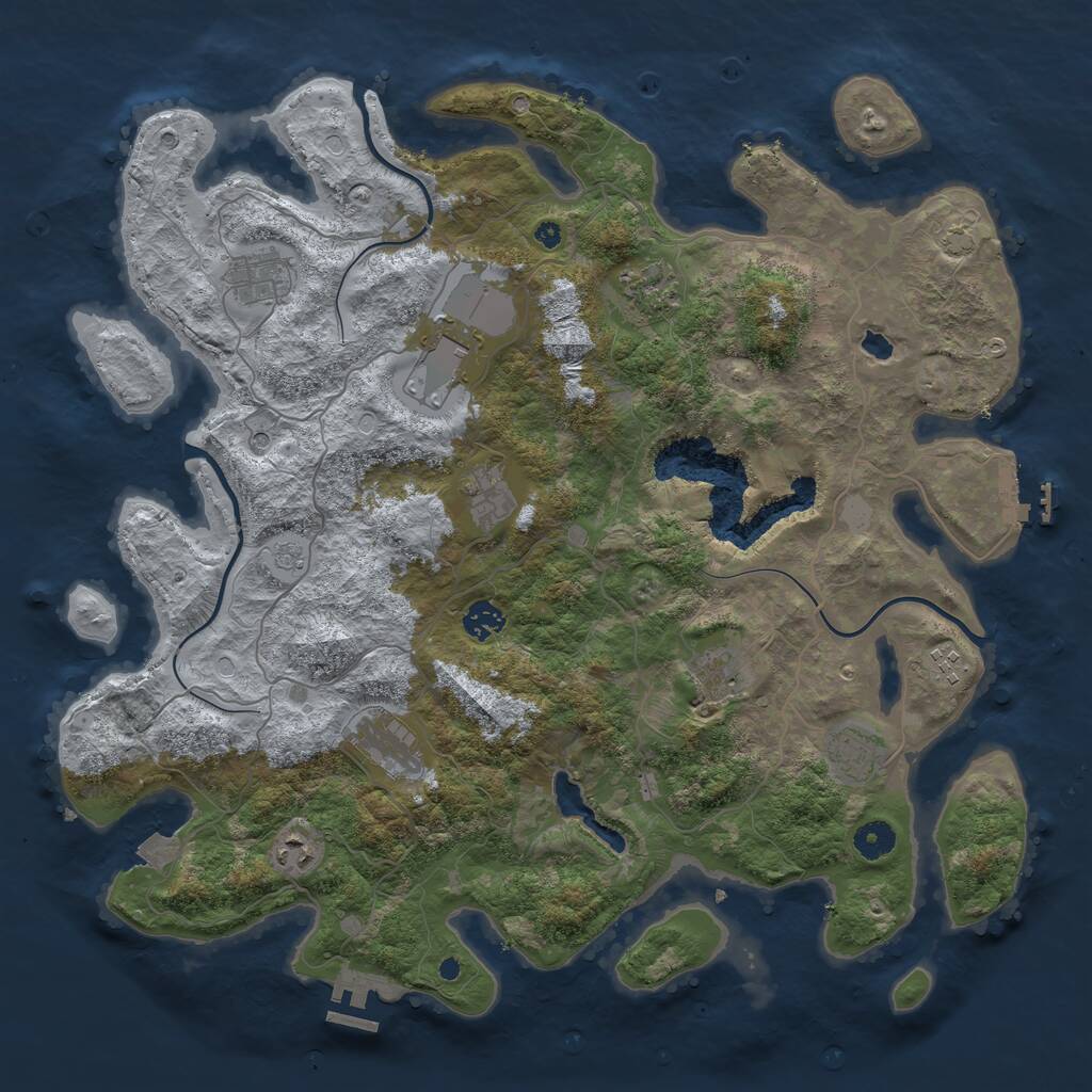 Rust Map: Procedural Map, Size: 4200, Seed: 355334538, 16 Monuments